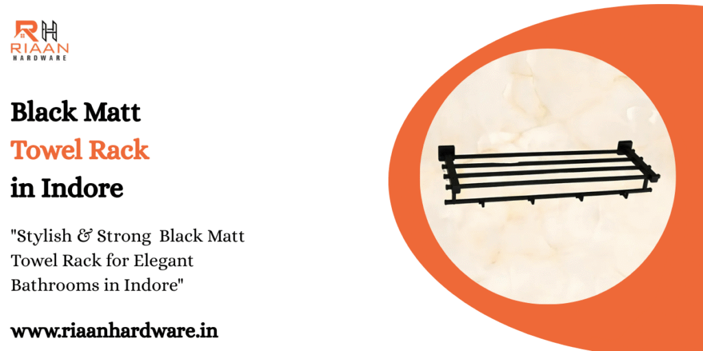 Black Matt Towel Rack in Indore