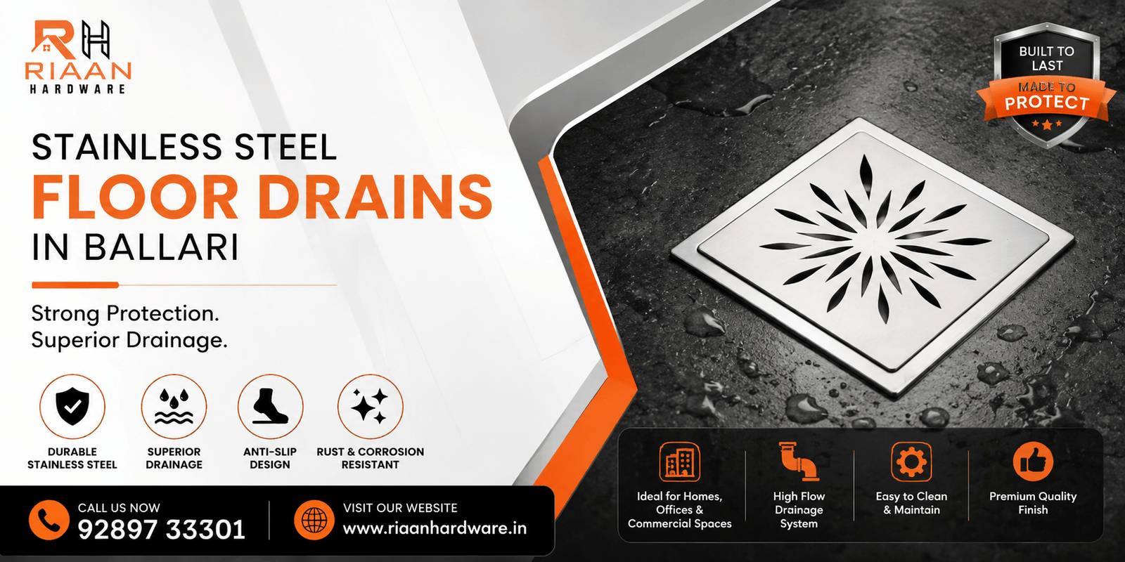 Stainless Steel Floor Drains in Ballari